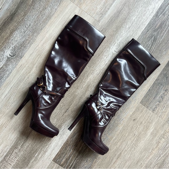 Vintage Y2K Gucci platform leather knee high boots - Picture 15 of 16